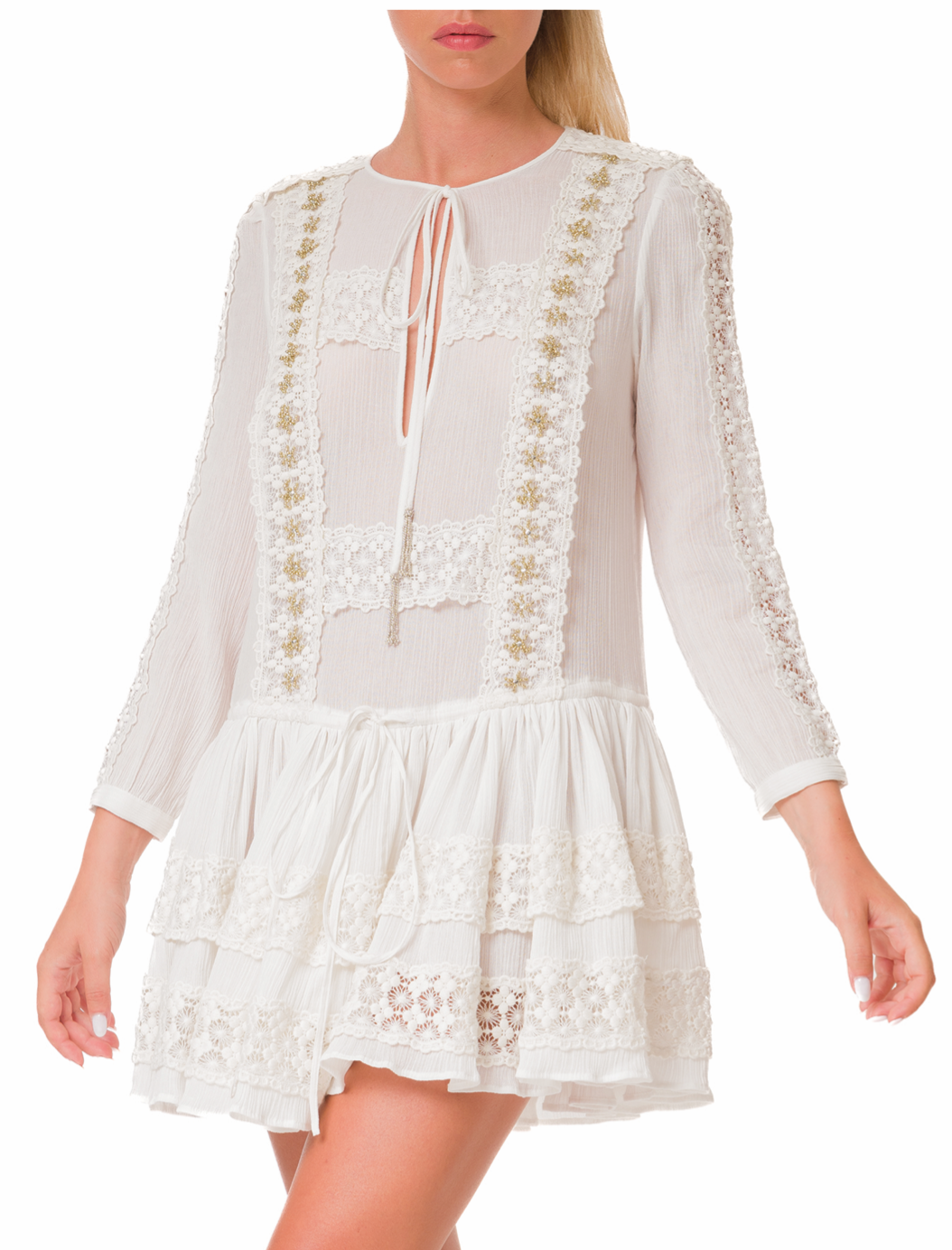 10-IRIDE-SHORT DRESS -White